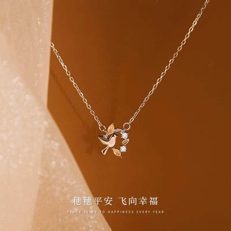 999纯银不掉色项链女生银锁骨链轻奢原创小众高级感闺蜜生日礼物