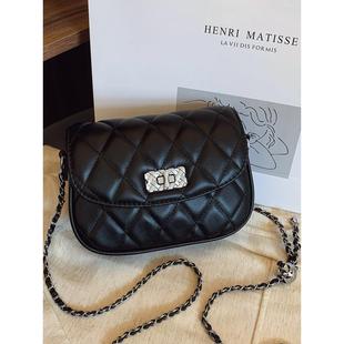 绗缝小方包银金色球炼包斜挎包 优雅小香风格 女包2025新夏季 经典