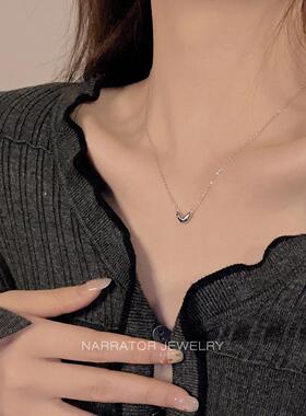 迷你小巧爱心项链女生秋冬精致简约锁骨链高级感纯银不掉色配饰