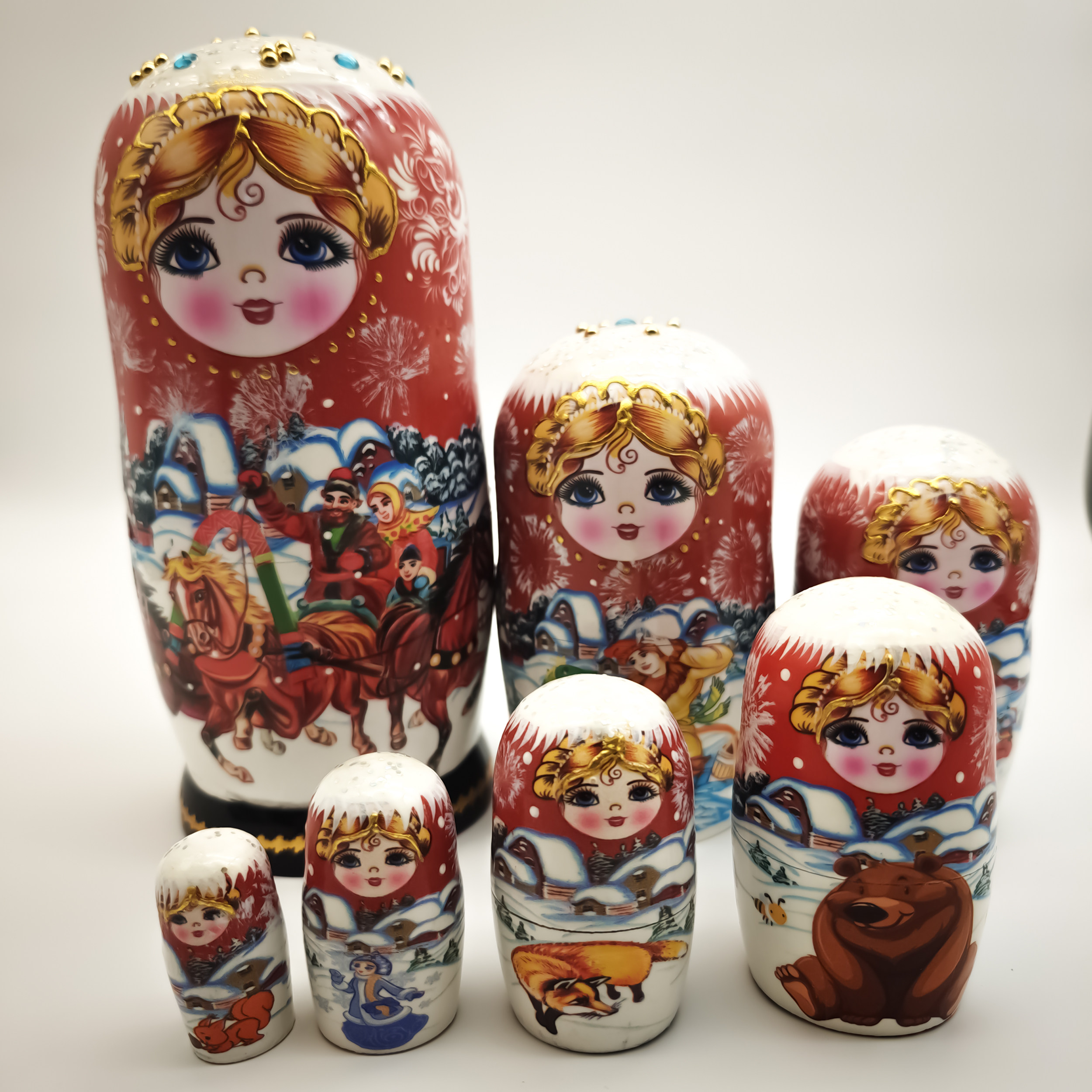 7层手绘哈尔滨椴木旅游纪念品
