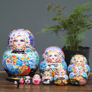俄罗斯套娃10层烤漆精品哈尔滨满洲里旅游纪念品节日礼物摆件玩具