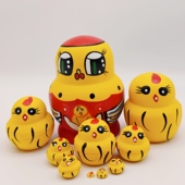 俄罗斯套娃10层小黄鸡 玩具创意摆件礼物 放在地上捡不完