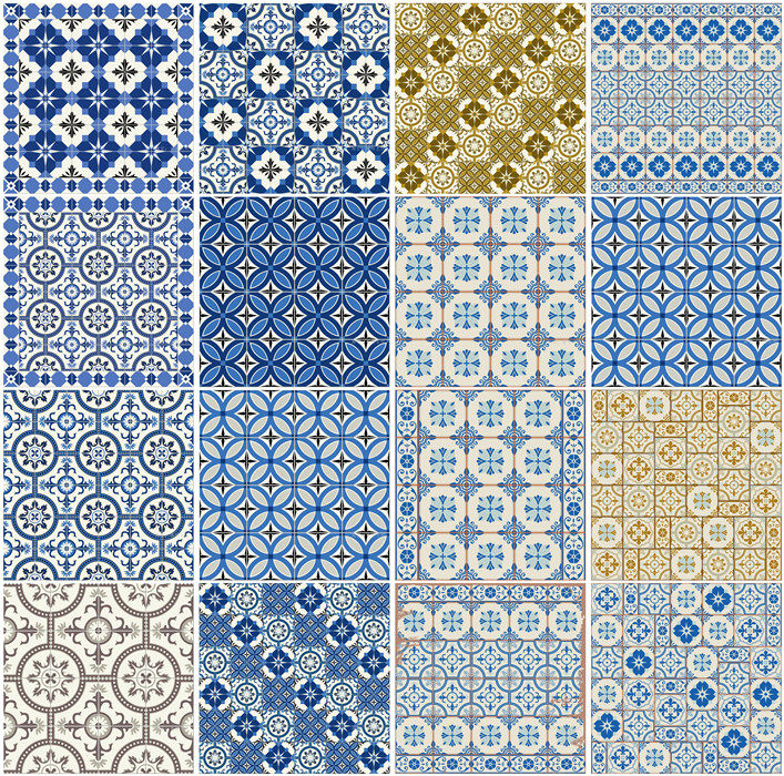 a4097矢量复古土耳其摩洛哥风格瓷砖四方连续纹样花纹 ai设计素材