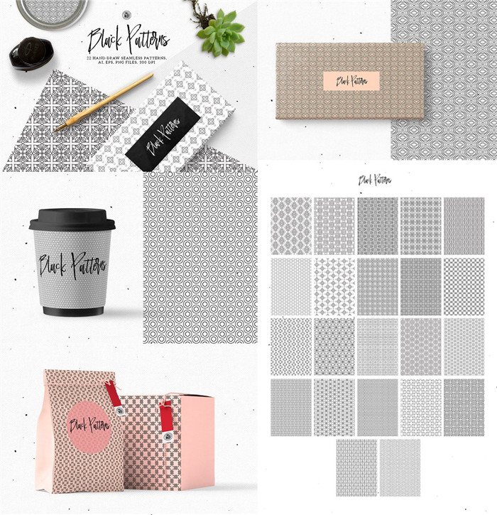 A3758矢量抽象几何图像四方连续包装印花背景纹理 AI设计素材