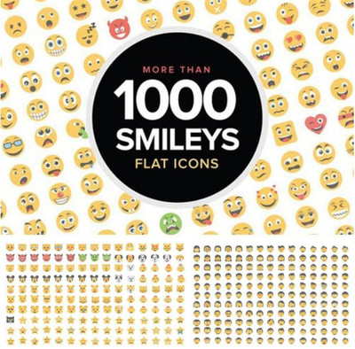 A1459矢量1000个扁平化人物表情头像logo图标icons AI设计素材