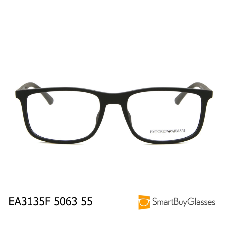 Emporio Armani阿玛尼方框眼镜架男士黑色板材光学镜架EA3135F