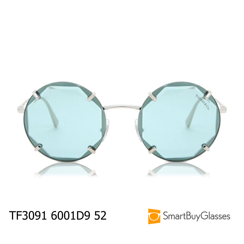 Tiffany & Co. 墨镜复古金属圆框太阳镜蓝色镜片TF3091