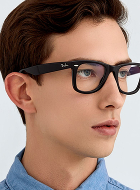Rayban雷朋框架眼镜男女简约黑框方框舒适板材框架镜 RX4340V
