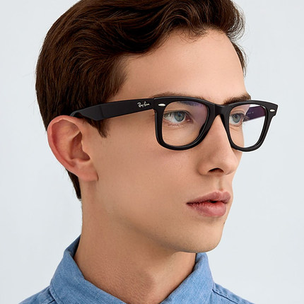 Rayban雷朋框架眼镜男女简约黑框方框舒适板材框架镜 RX4340V