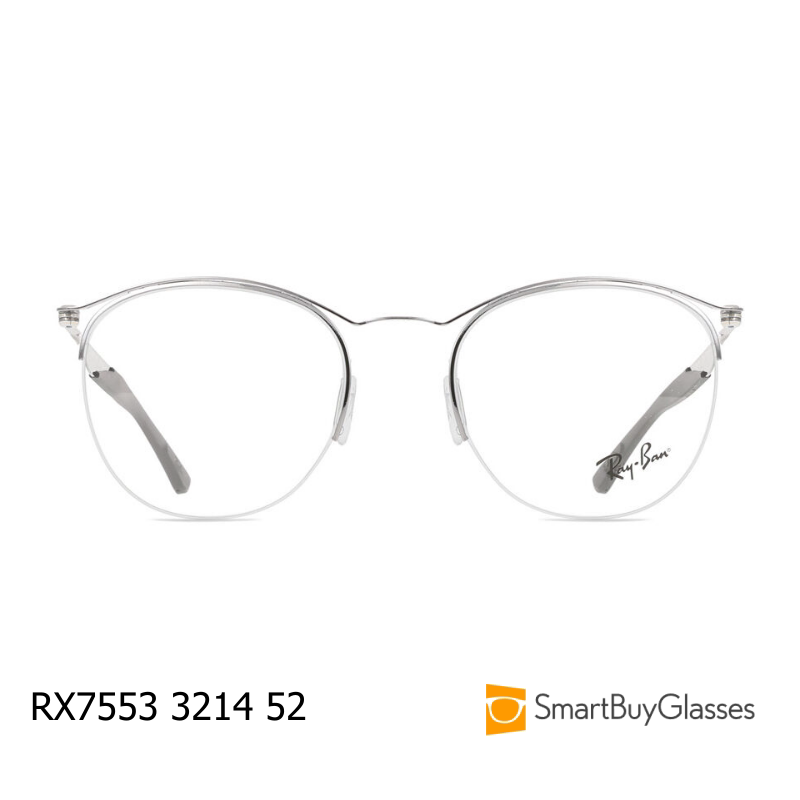 Rayban眼镜雷朋镜架椭圆形透明半框镜框 RX7553
