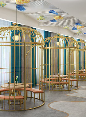 欧式铁艺鸟笼座椅餐厅半圆鸟笼沙发卡座户外婚纱摄影单双人沙发椅