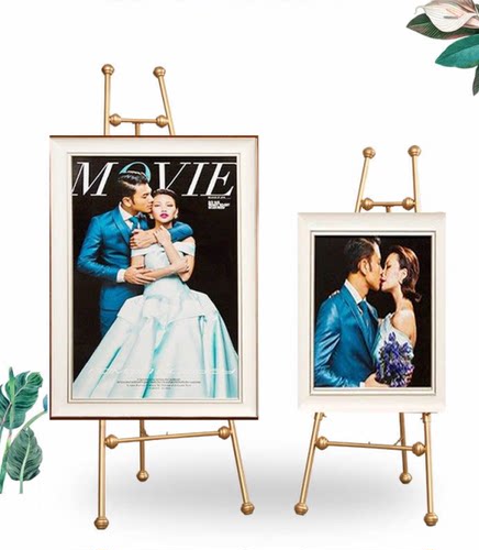 欧式铁艺油画架成人相框架落地支架展示架海报架照片托架婚庆展架