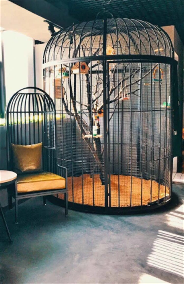 铁艺鸟笼孔雀笼金刚鹦鹉笼八哥笼画眉加网鸟笼装饰户外大型养鸟笼