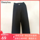 女 简约通勤职业高腰显瘦压褶直筒裤 新款 高腰长裤 朵以2025冬季