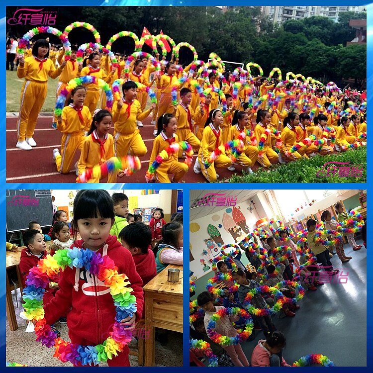 花环运动会花环钢丝入场式道具幼儿园课间体操演出开幕式道具花环