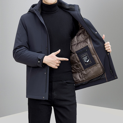 翻领日常男士羽绒服商务羽绒服