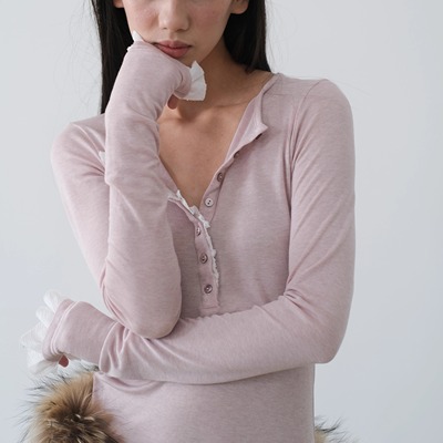 亨利领天丝羊毛长袖T恤