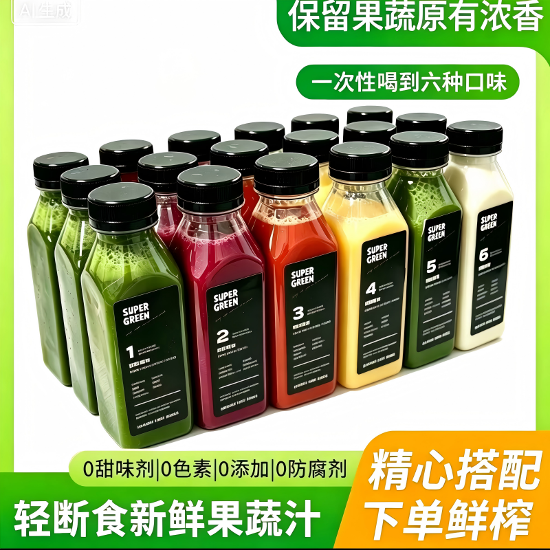轻段果蔬汁0脂控卡低卡0蔗糖饱腹