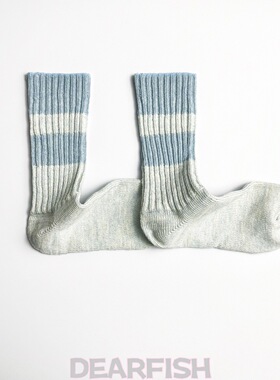 DEARFISH中筒女袜100%纯棉纱线双针抗菌防臭吸汗全棉cherry同款