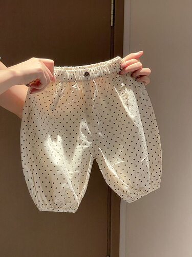 2026夏款韩版男女宝宝百搭波点棉布裤子婴幼儿舒适休闲防蚊裤