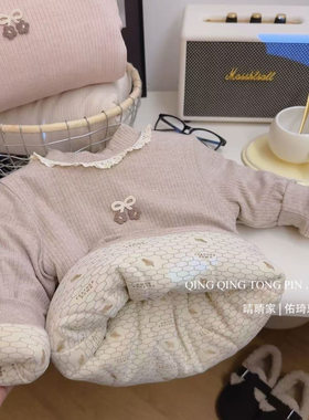 【一件过冬 580克!!】儿童冬季加棉加厚打底衫女童套头长袖上衣