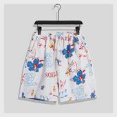 潮流休闲大裤 男潮牌ins宽松运动五分速干花短裤 衩气质 沙滩裤 夏季