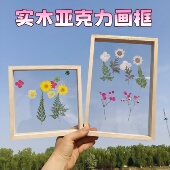 亚克力干花相框透明画框手工diy材料玻璃画压花植物标本展示框