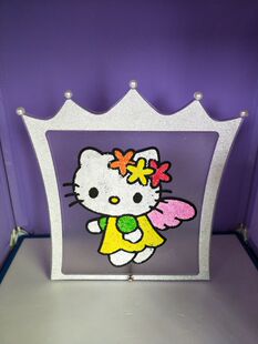 皇冠水晶雪花画 儿童手工DIY雪花泥画 水晶画 珍珠泥粘土画