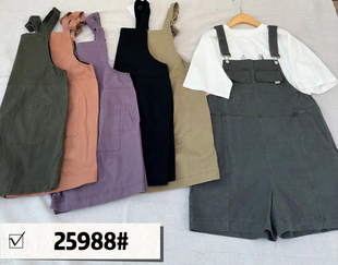 特价幕茄25988新款女士双口袋背带短裤休闲百搭