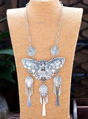 复古百搭夸张舞台演出饰品苗银