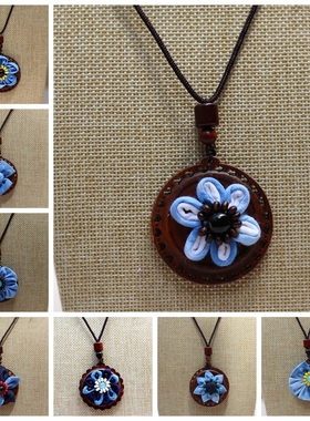 滇艺源云南大理丽江手工扎染布艺项链女锁骨链衣服脖子古典饰品