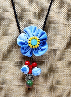 民族特色布艺扎染项链大理扎染民族风项链项圈女饰品