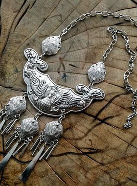 民族风复古夸张舞蹈饰品银项链