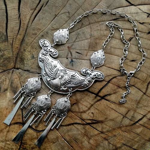 民族风复古夸张舞蹈饰品银项链