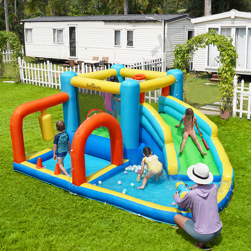 喷水家用充气城堡儿童蹦蹦床室内户外大型游乐园滑梯跳床淘气堡