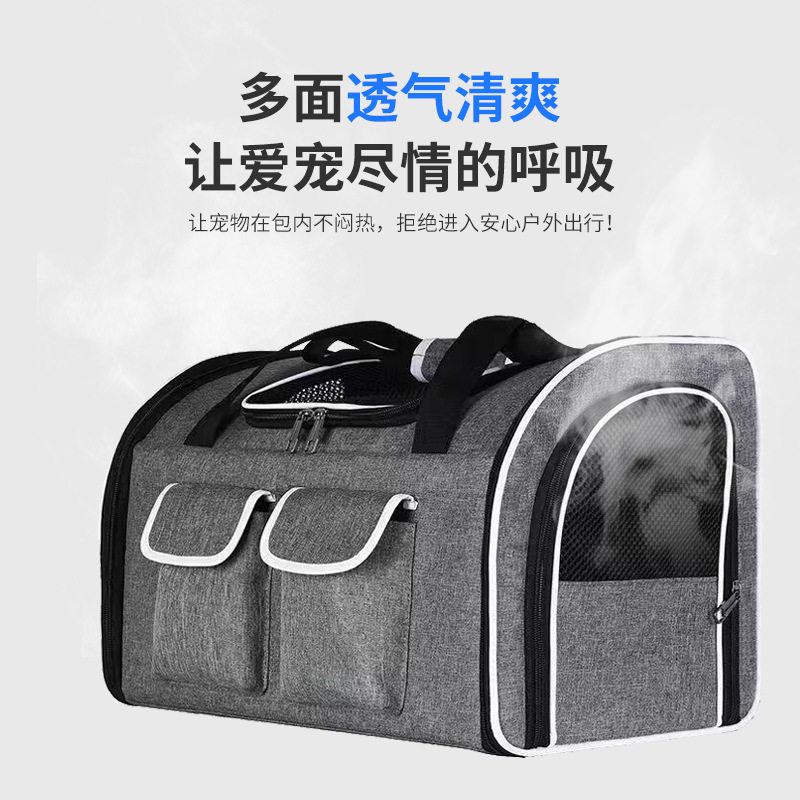 时尚狗狗宠物包新款手提双肩背猫包大容量小猫小狗猫笼出行折叠