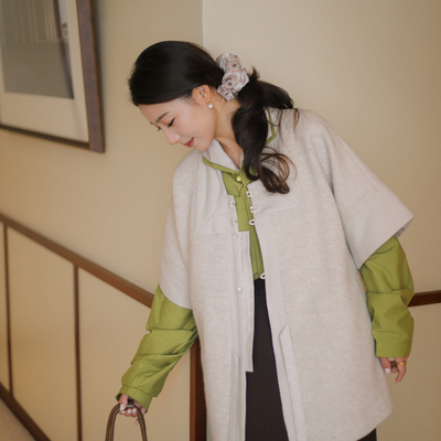 杉水集秋冬汉服包肩比甲