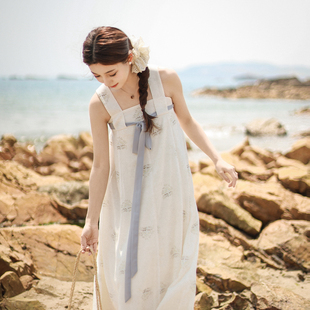 仙女糖 |  超仙唐风汉元素~夏季背带裙连衣裙度假小白裙杉水集