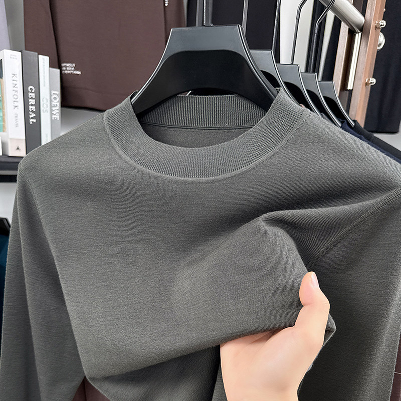 超软精纺拉毛100%羊毛衫男 秋冬圆领长袖贴身暖肤打底针织衫羊毛t,男装,针织衫/毛衣,淘宝优惠券,粉丝福利购,淘宝优惠卷