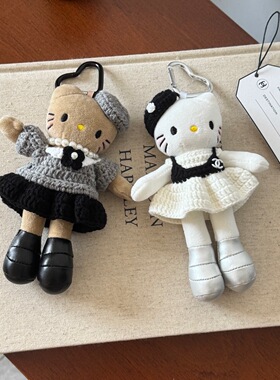 手作可爱长腿kt辣妹波点裙kt包包挂件钥匙扣车挂送闺蜜礼物