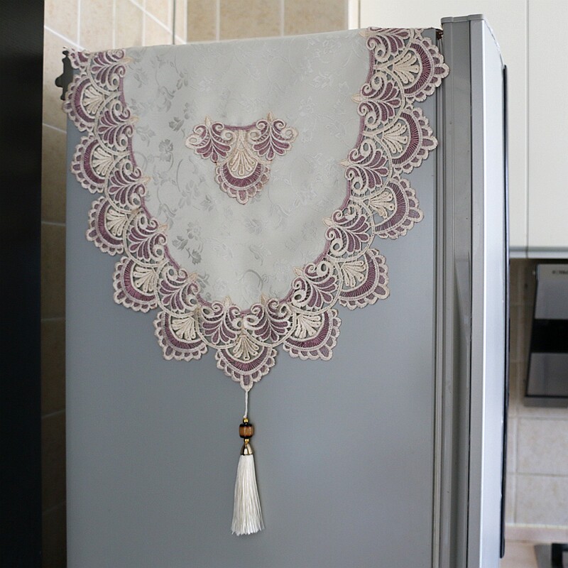 冰箱盖布欧式蕾丝布艺对开门单双开门现代简约多用盖巾家用防尘罩