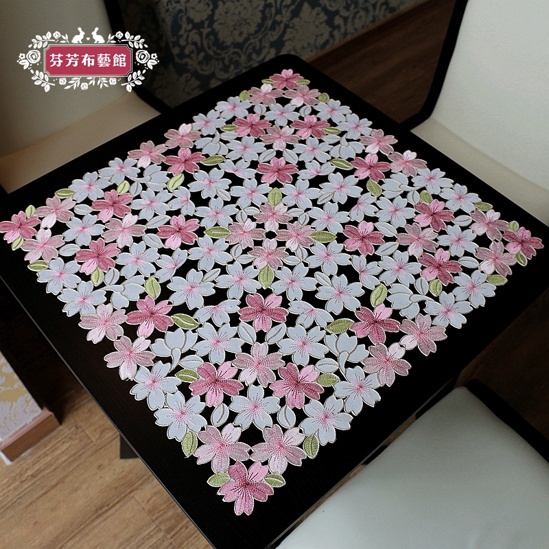 餐桌布台布茶几巾欧式田园刺绣布艺多用电器床头柜盖布圆桌方桌布