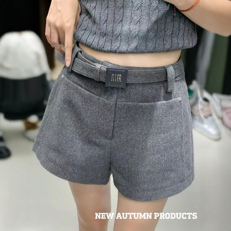 高腰款百搭短裤腰带休闲裤