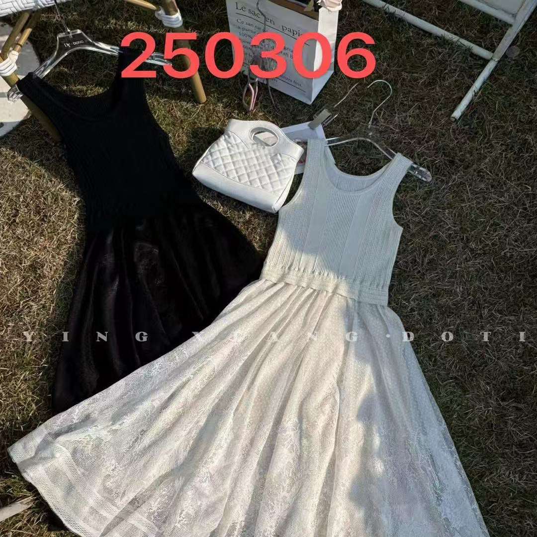欧洲站2025夏季新款蕾丝背带裙
