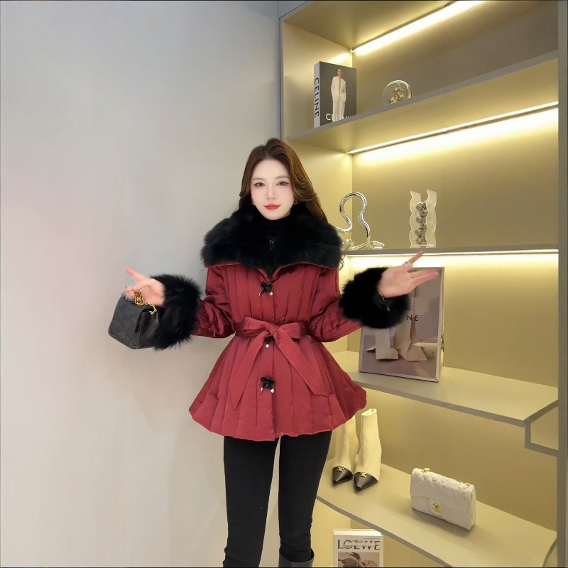 街头记忆面料常规翻领拼接羽绒服