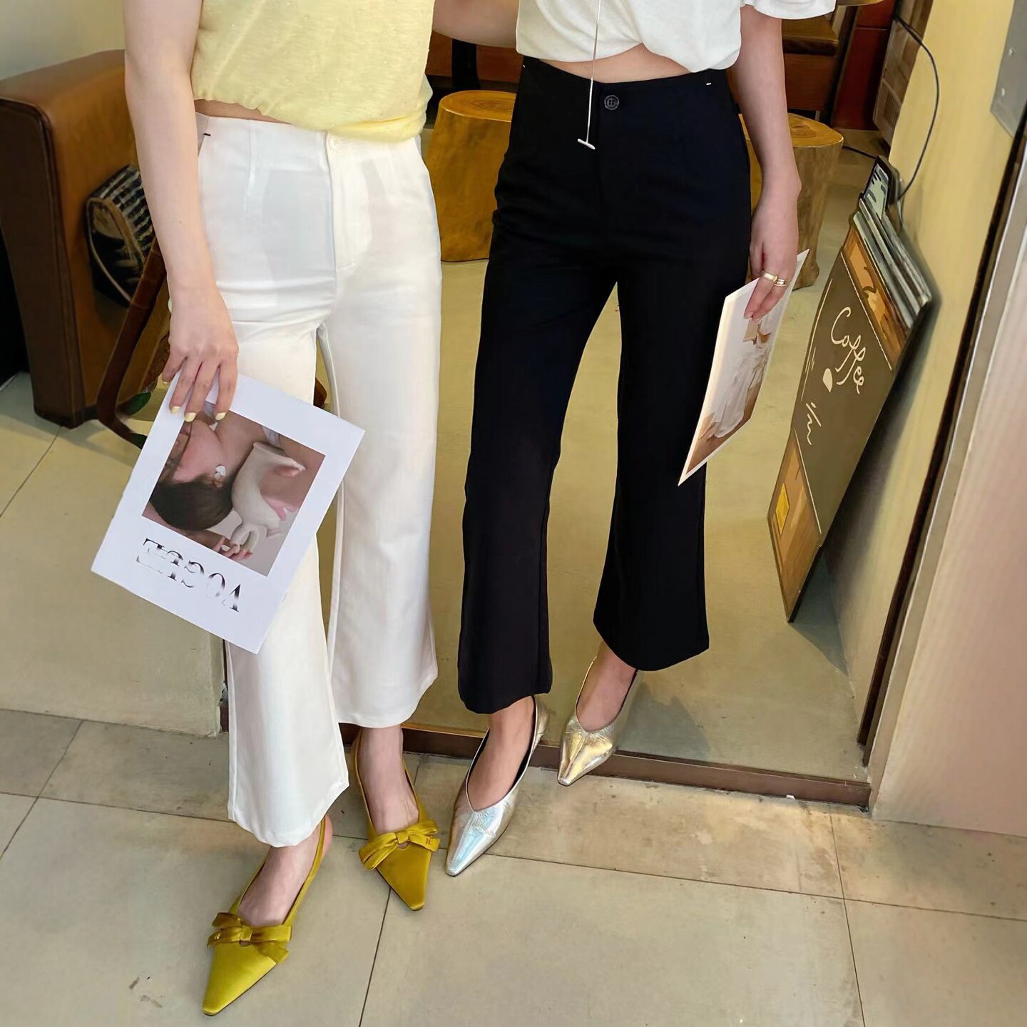 欧洲站2026夏季新款V+.COM时尚修身显瘦微喇休闲裤七分裤西装裤女