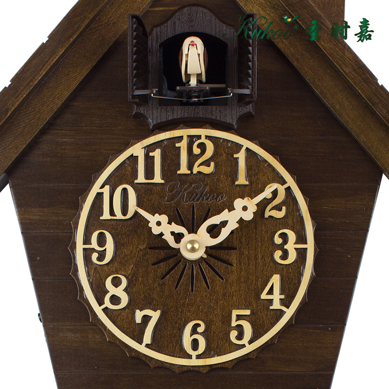 布谷鸟钟咕咕钟木挂钟小鸟整点报时夜间光控止报非实物钟 补差价