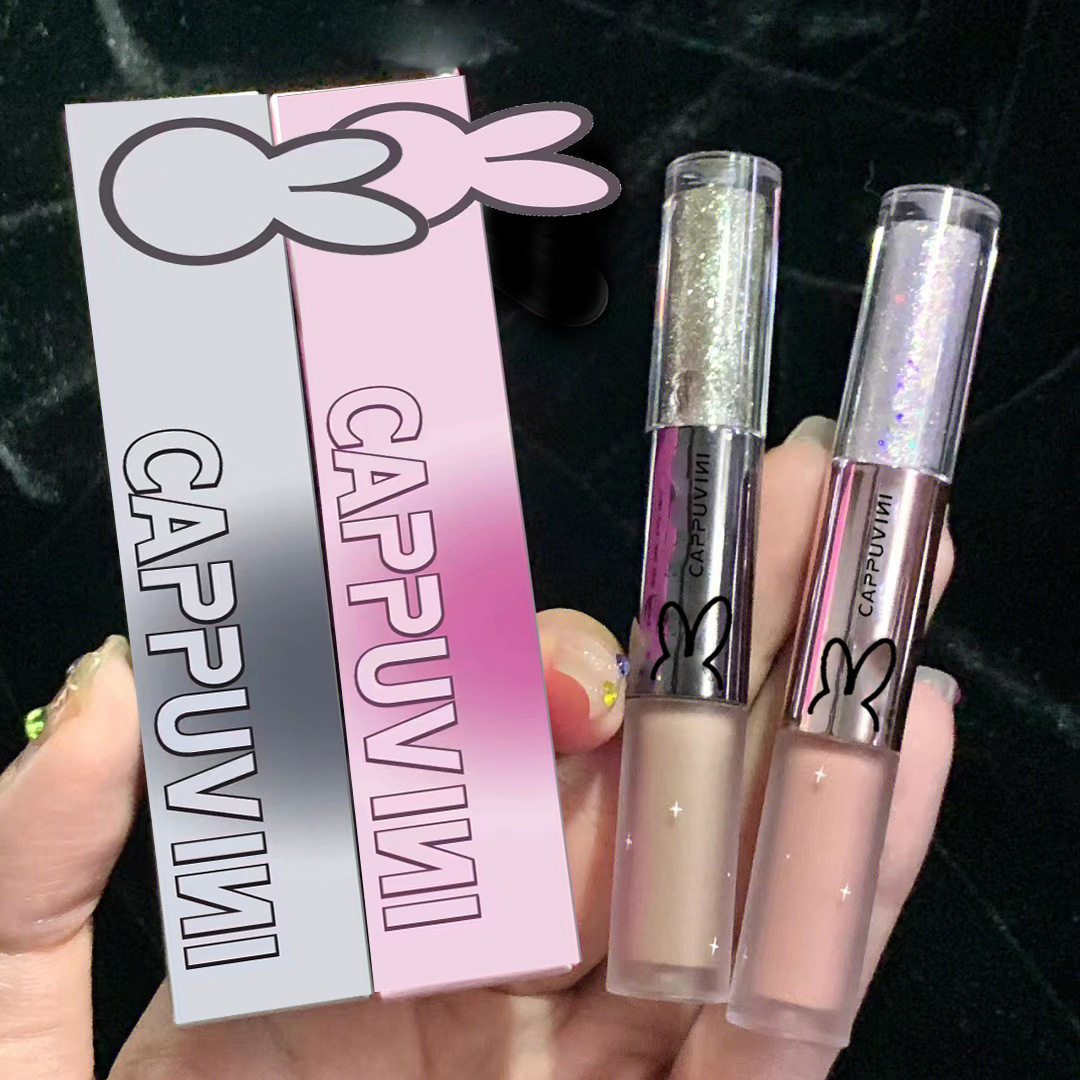 Cappuvini卡泡维妮双头液体眼影珠光哑光亮片高光卧蚕提亮液细闪