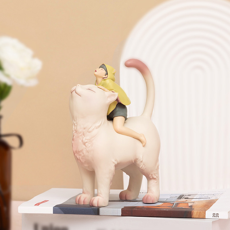 白夜童话《猫将军》办公室摆件家居乔迁装饰品解压女生日礼物摆件