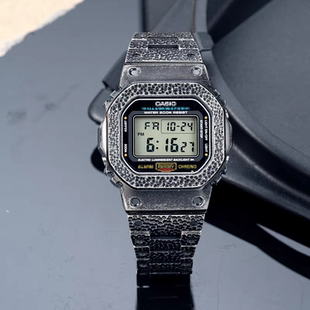 DW5600/B5000ga2100改装锤纹风格钛合金不锈钢表壳表带全金属